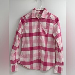 American Eagle Outfitters Women’s Size 4 Pink White Gingham Button Down Shirt